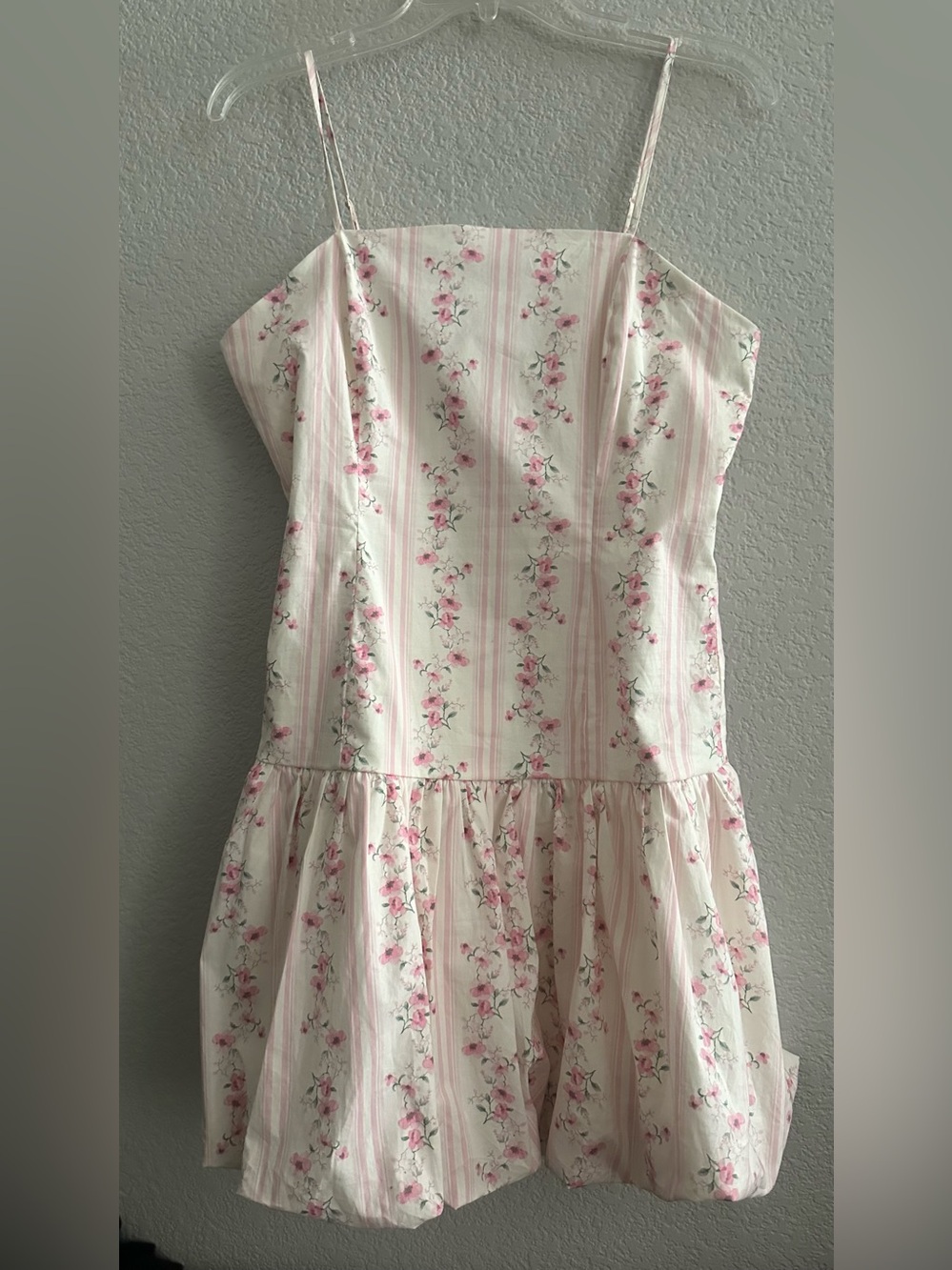 Thirty Thirty Pink Floral Striped Spaghetti Strap Sundress
